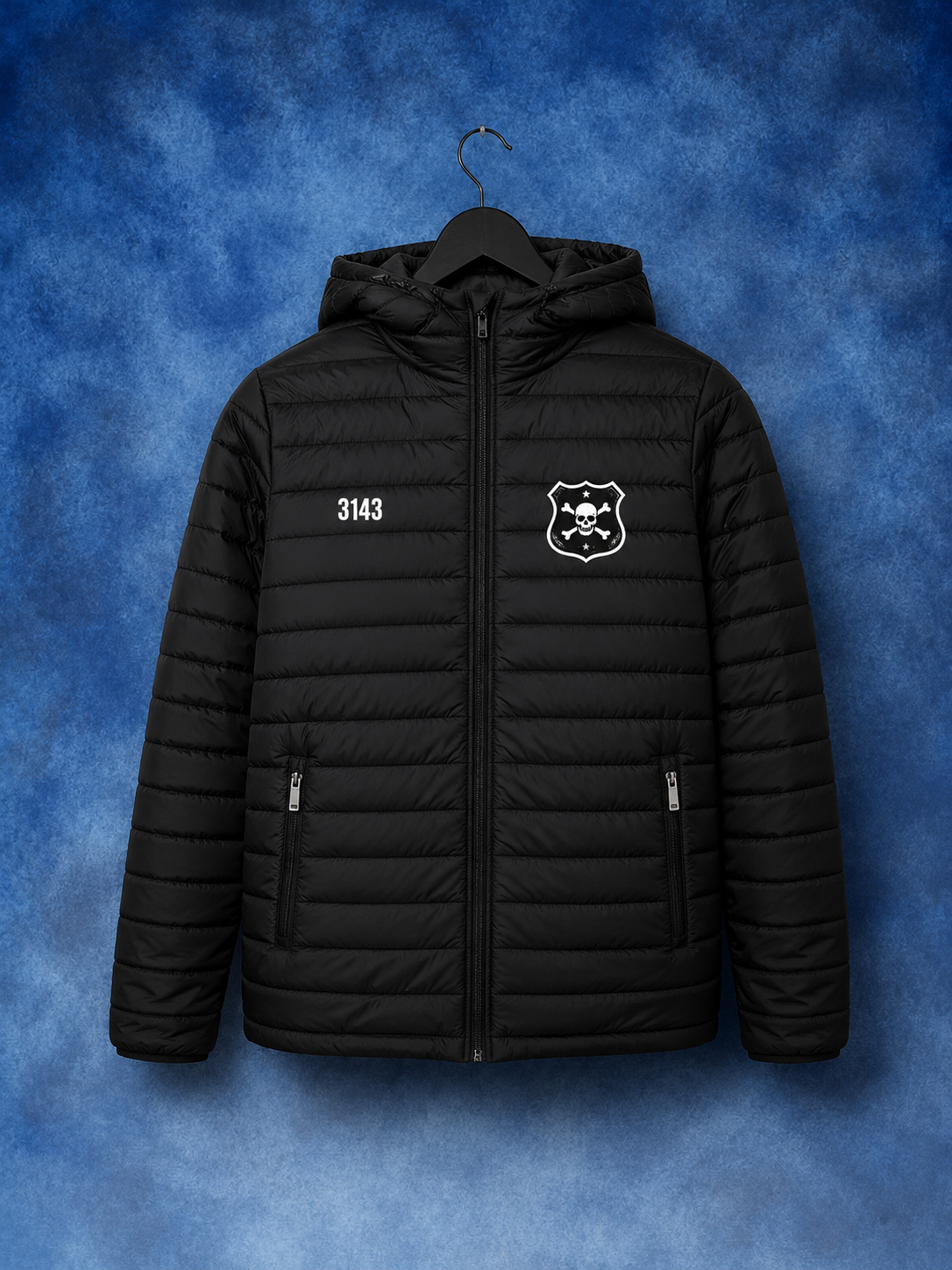 Chaqueta Acolchada 3143 Calavera | Negra con Capota – Edición 2025